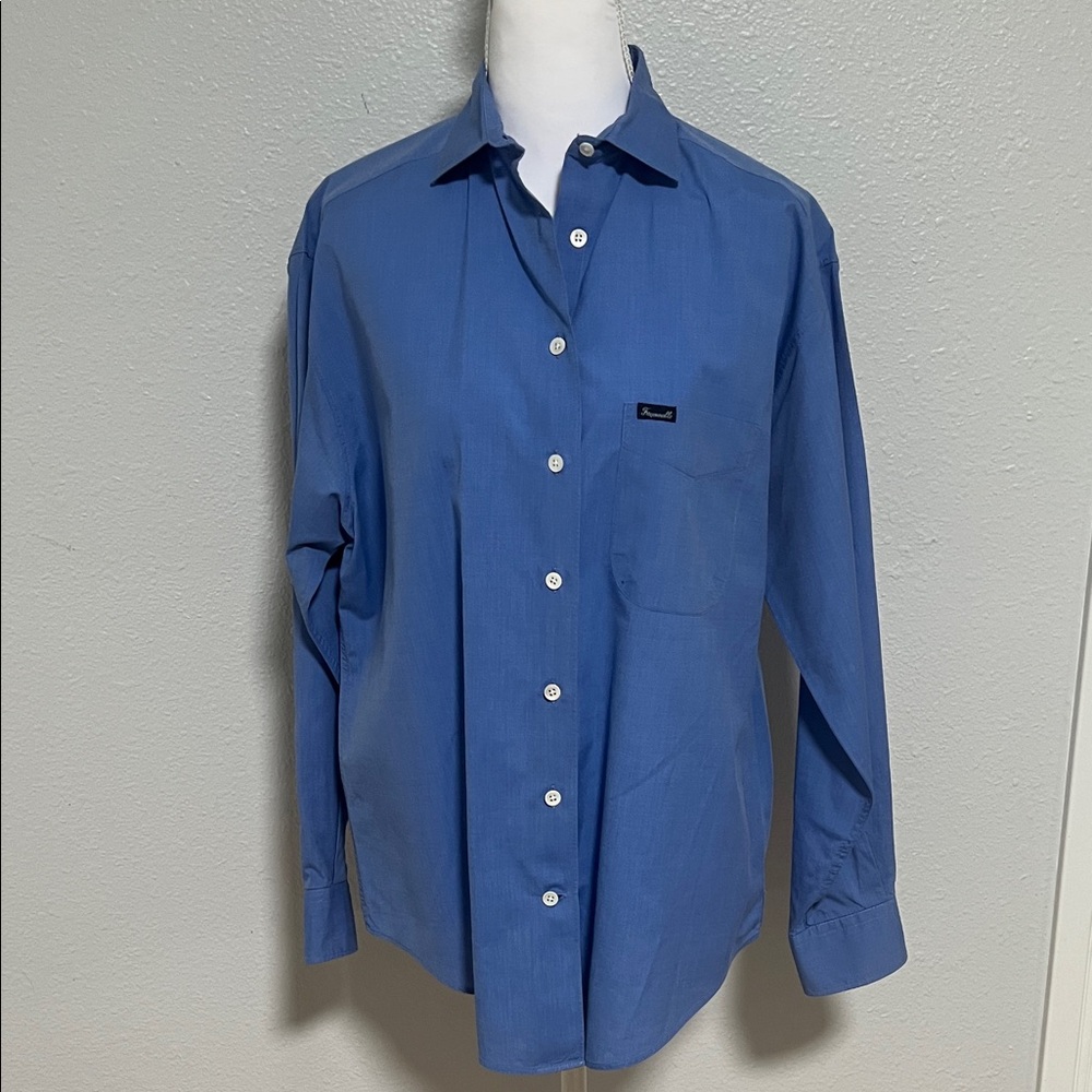 Faconnable Women’s Blue Button‑Up Shirt Classic Staple